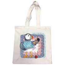 Yarn and Crochet Hook Cotton Tote Bag